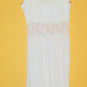 White Dress with See-Through Band